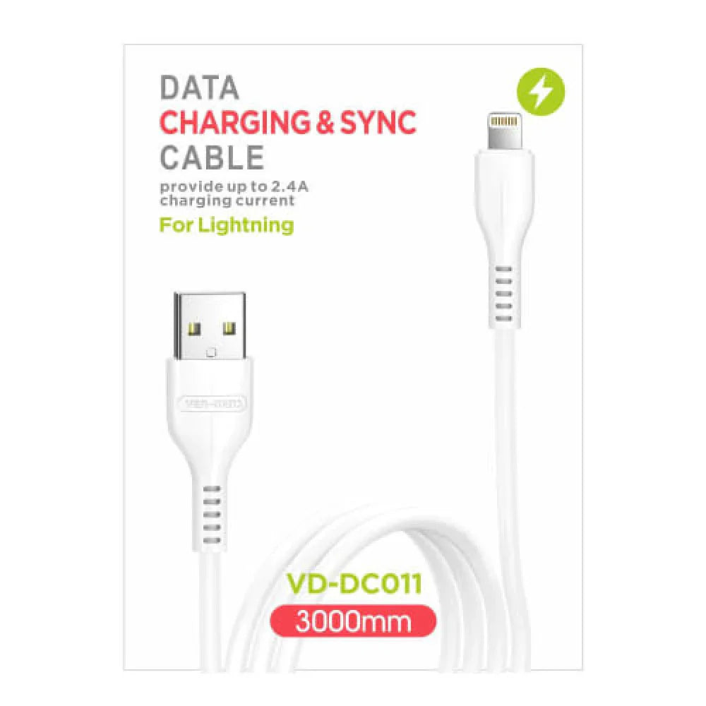 USB A to Lightning Fast Charging Data Cable