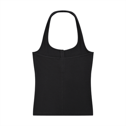 Women's Ribbed Henley Tank Top 250GSM