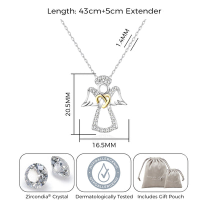 Guardian Angel Necklace with Quote Card Created with Zircondia® Crystals
