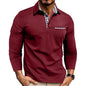 Long Sleeve Men's Polo Shirt, Turn-Down Collar Casual  Men's Polo Shirt