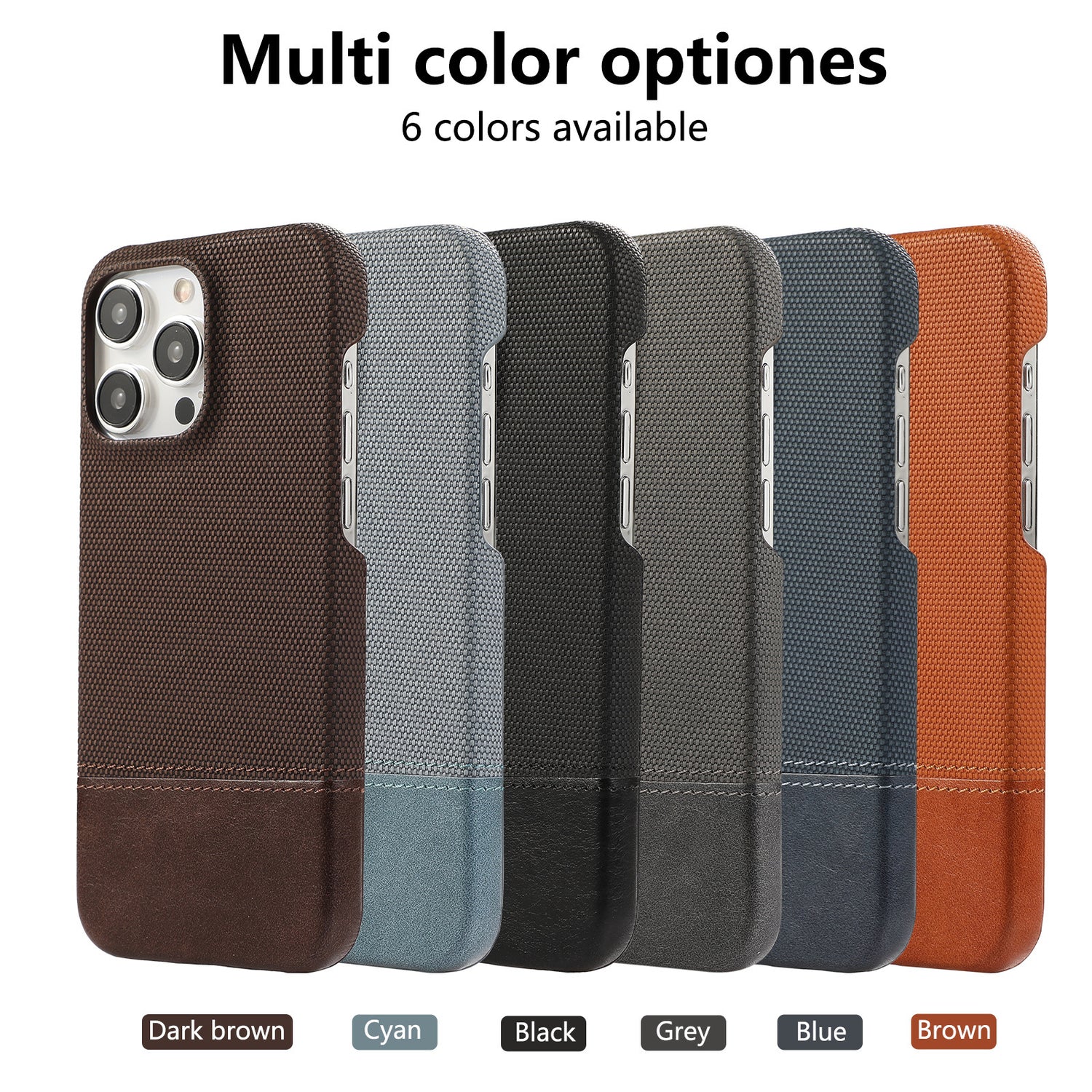 iPhone Fabric Stitching Leather Phone Case - Stuffs & Savers