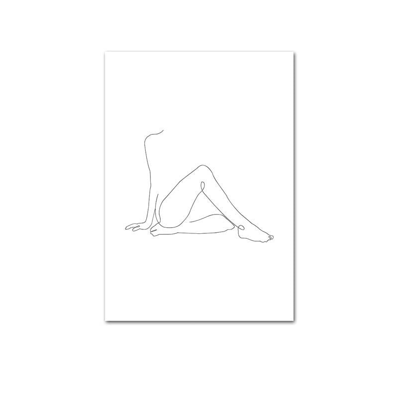 Abstract Botanical Canvas Drawing Style Home Decor
