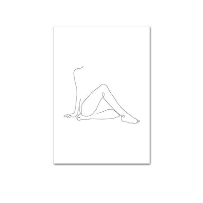 Abstract Botanical Canvas Drawing Style Home Decor