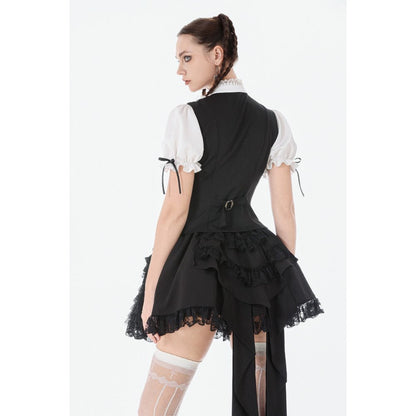 Chemisier noir et blanc en dentelle style cour Dark in Love