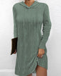 Womens Hooded Pullover Knitted Dress