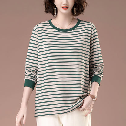 Striped long sleeved t-shirt for women