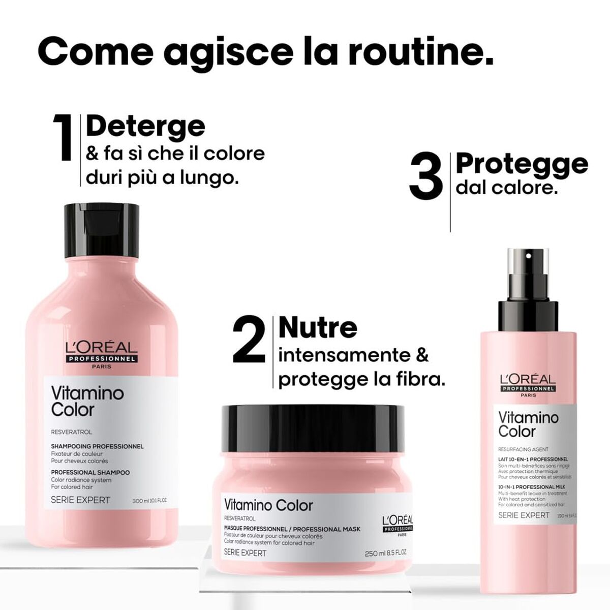 Shampoo L'Oreal Professionnel Paris VITAMINO COLOR 3 Pieces