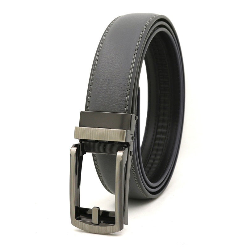 Men's automatic buckle two-layer cowhide leather belt ﻿