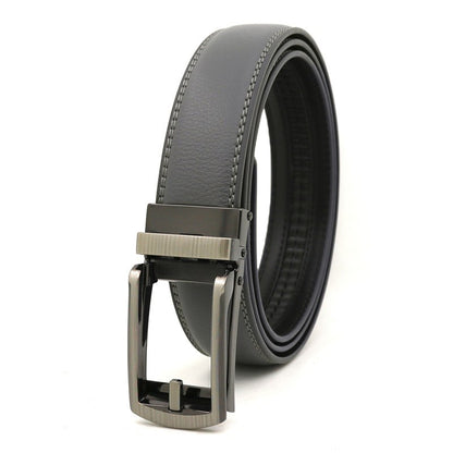 Men's automatic buckle two-layer cowhide leather belt ﻿