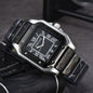 Stainless steel 3-pin square watch