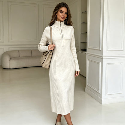 Half zip long sleeved skirt