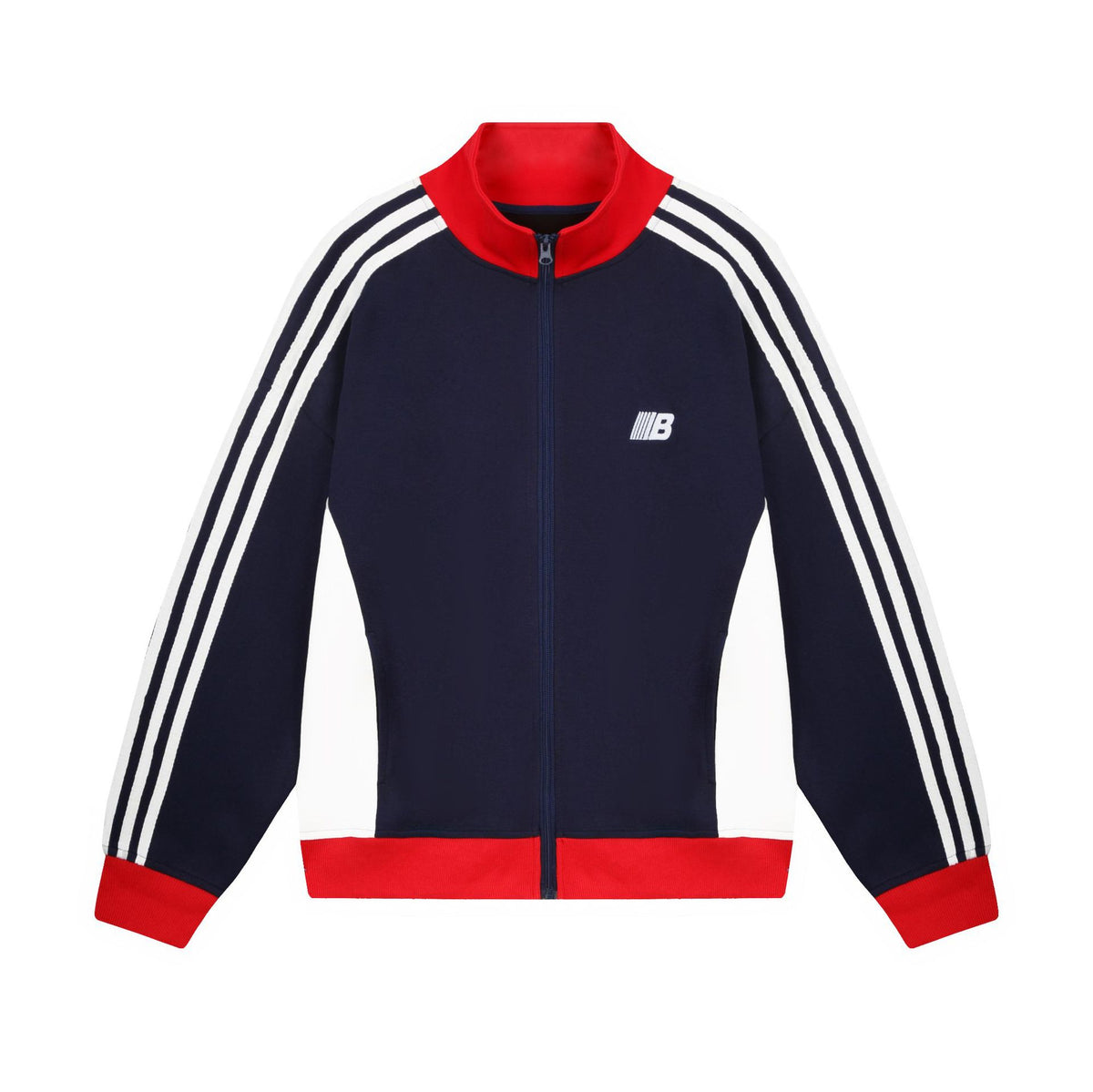 Color Block Three-Stripes Baseball Jacket