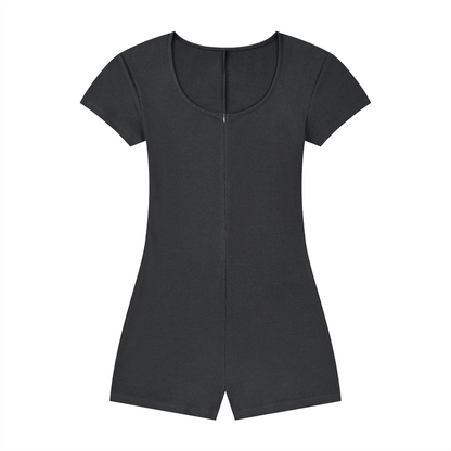 Women's Dual-Function Cape Tie-Waist Romper 250GSM