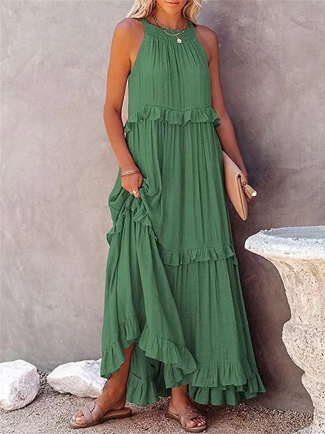Womens Halter Neck Long Dresses