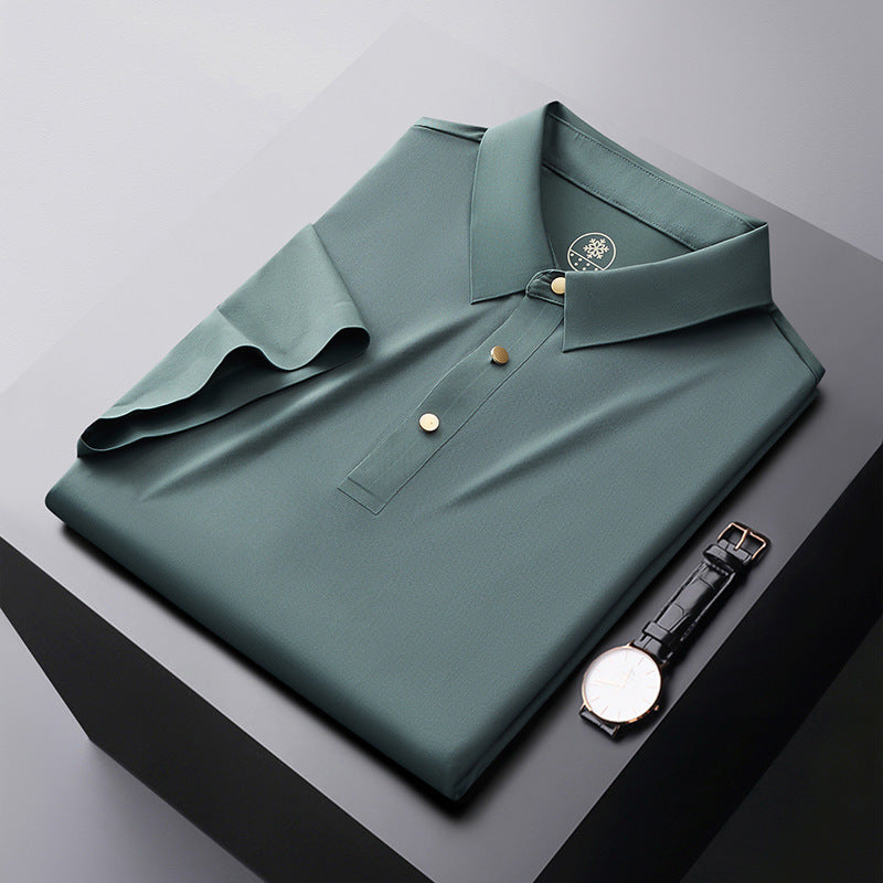 Seamless Adhesive Non-ironing Short-sleeved Polo Shirt