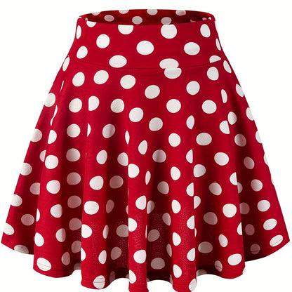 Jupes patineuses Kpop à pois, mini-jupes polyvalentes décontractées à volants coupe trapèze, vêtements pour femmes