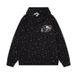 Musical Note Embroidery Scarf Collar LoosePullover Hoodie