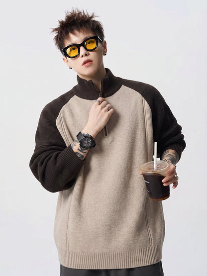 Men's  CleanFit Gray Layered Knit Sweater Jacket