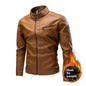 Manteau en cuir pour hommes, style motard décontracté, rétro, à coutures, pour le printemps et l'automne, transfrontalier