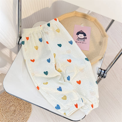 Children's Double-Layer Gauze Breathable Trousers