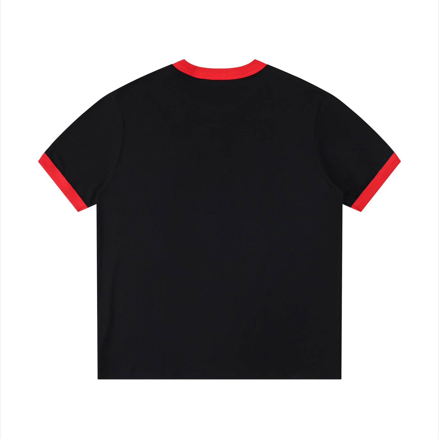 Contrast Edge Ribbed Crewneck T-Shirt