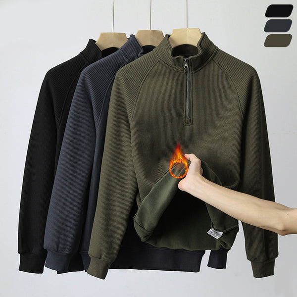 Mens Stand-collar Fleece Sweatshirt - Stuffs & Savers