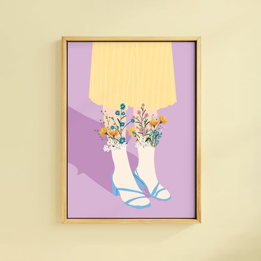 COUNTRY GIRL IN SPRING PRINT