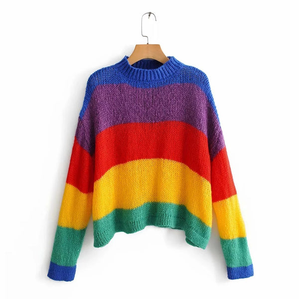 Knitted rainbow sweater - Stuffs & Savers