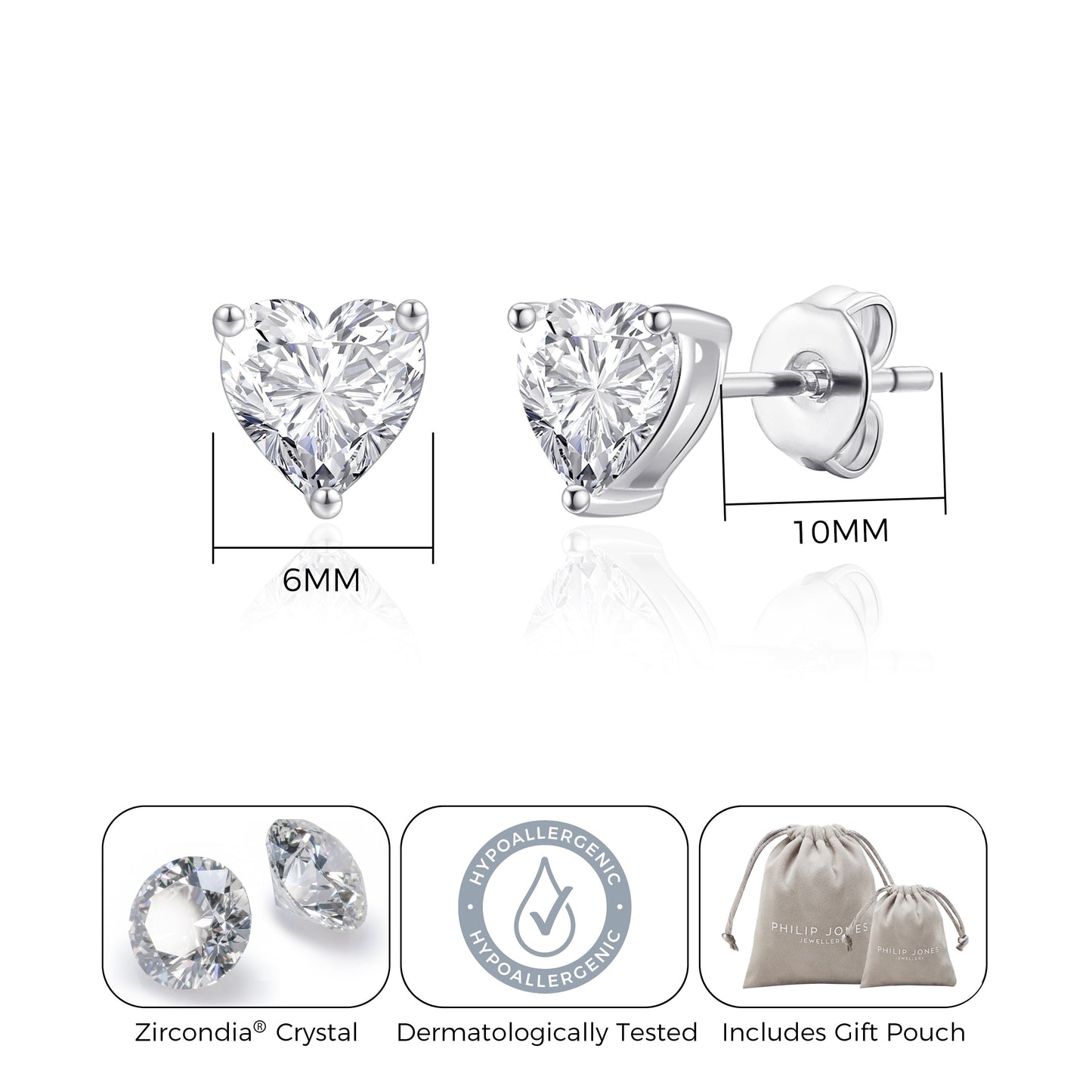 Mother and Daughter Quote Heart Earrings Created with Zircondia® Crystals