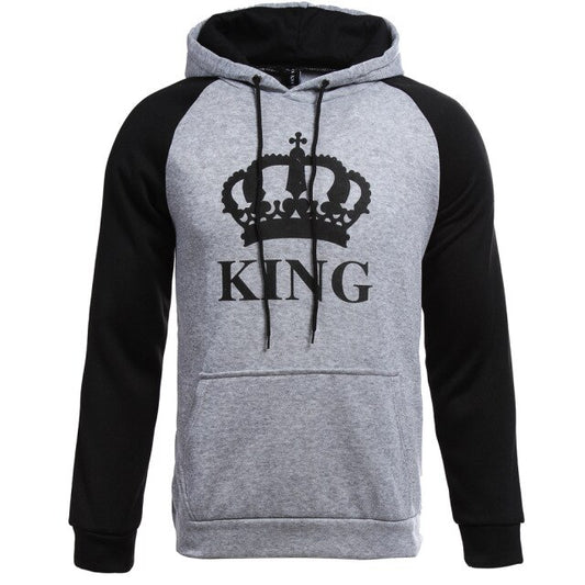 KING Queen Crown Print Unisex Autumn Hoodies Sweatshirt