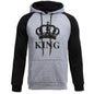 KING Queen Crown Print Unisex Autumn Hoodies Sweatshirt