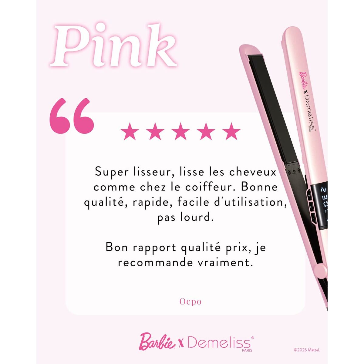Hair Straightener Demeliss Pink