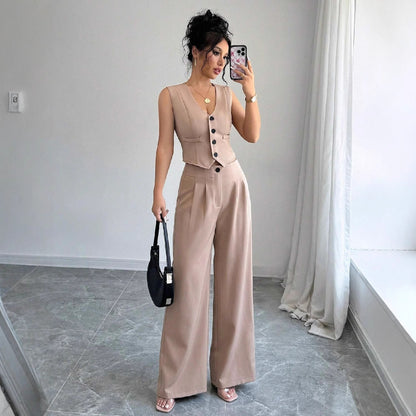 Cross-border Chic Chanel-style Vest And Pants Set