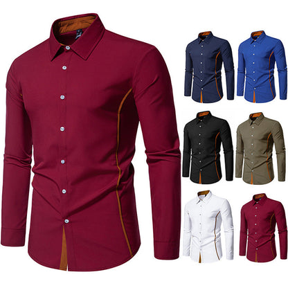 Chemise bicolore mode décontractée européenne et américaine
