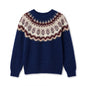 Round neck long sleeved sweater
