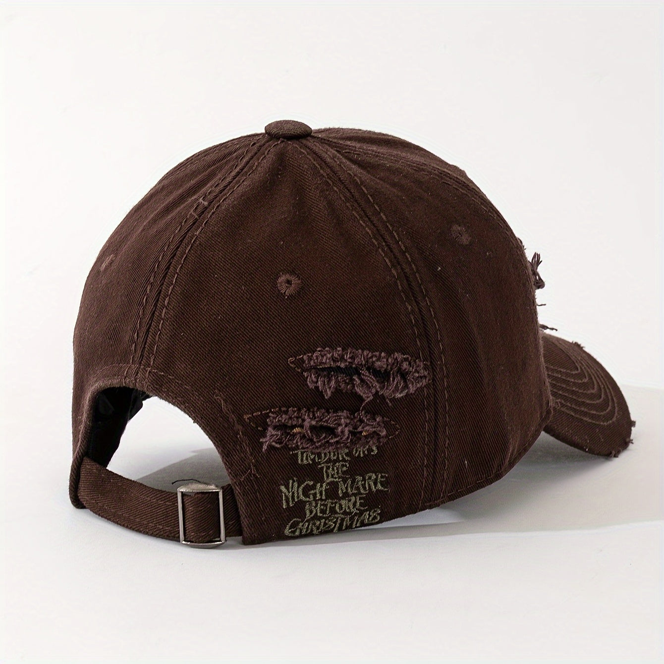 Casquette de baseball légère et réglable avec texte brodé au dos, tissu multicouche effet vieilli –