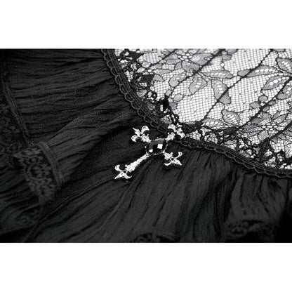 Dark in Love Dark Lace-Framed Silhouette Dress