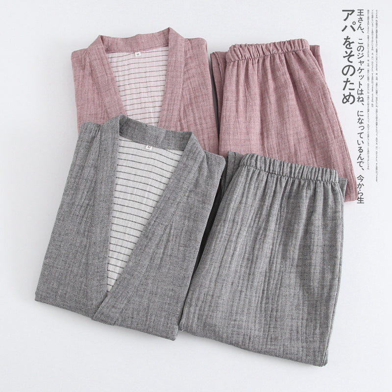 Woven Cotton Washed Double Gauze Pajama Set