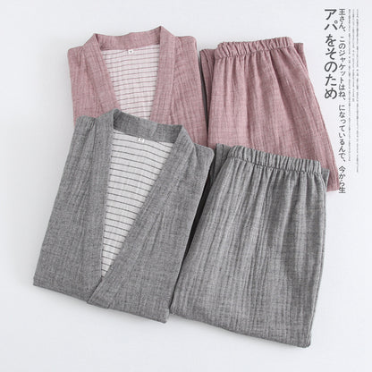 Woven Cotton Washed Double Gauze Pajama Set