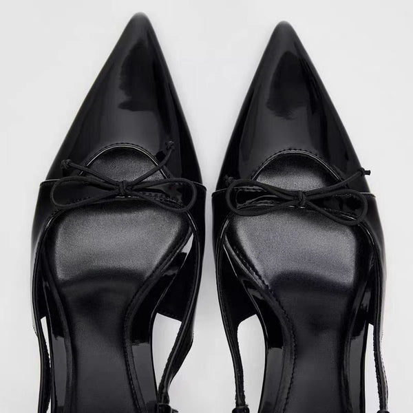 Women's Patent Leather Bow Heels