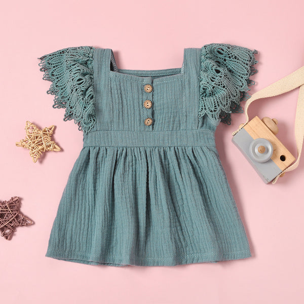Kids Solid Color Sleeveless Dress