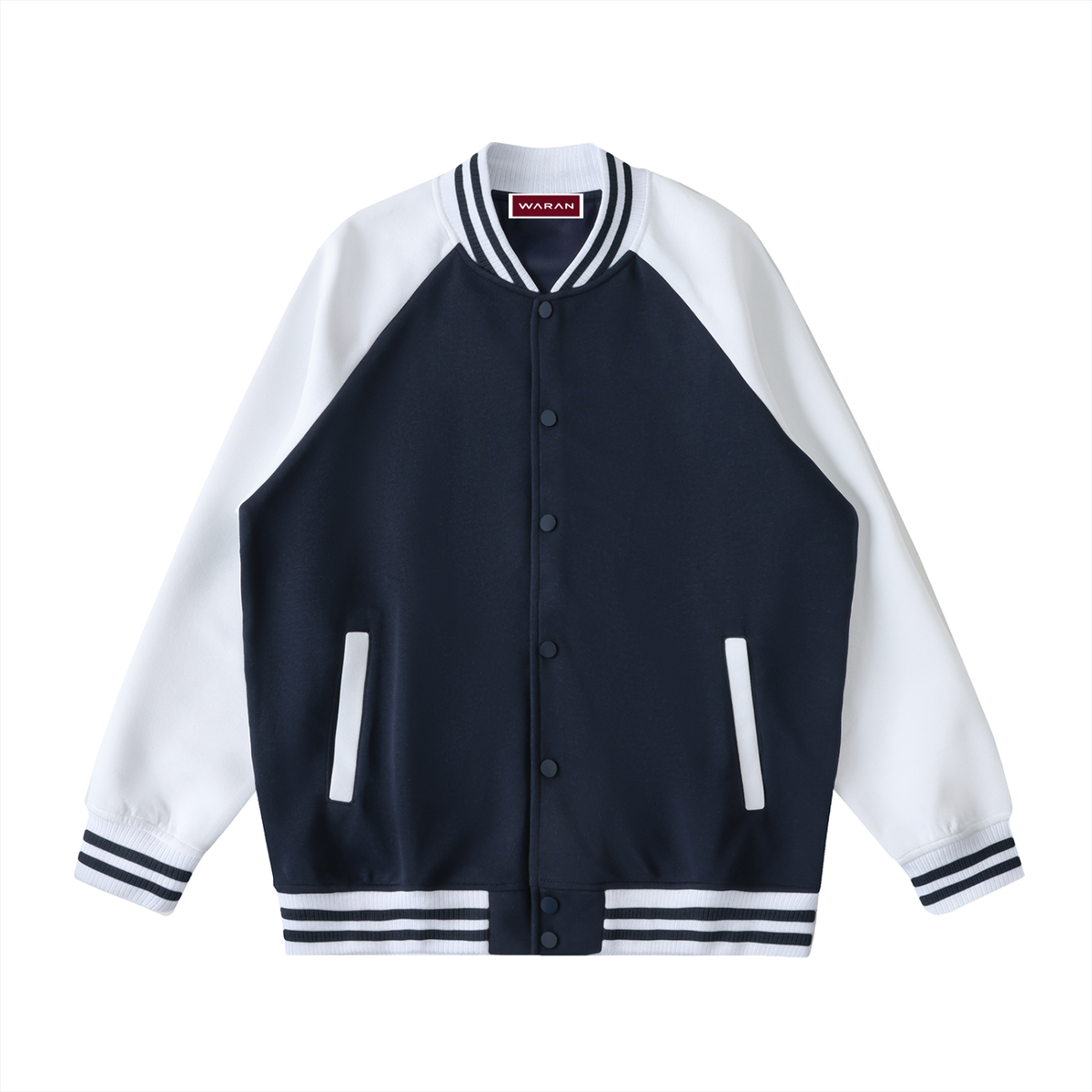 Waran Two Tone Raglan Sleeve Varsity Jacket