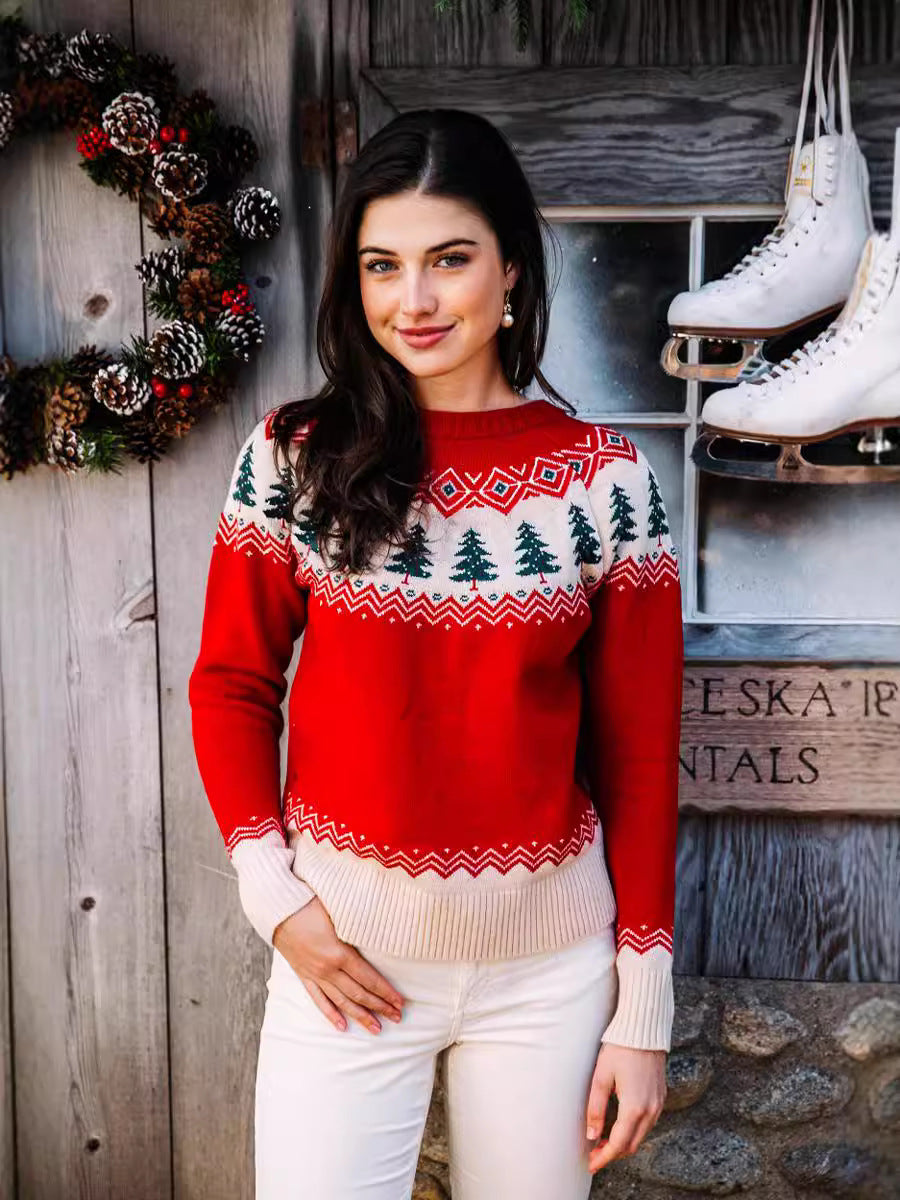 Women's Christmas Tree Knitted Sweater