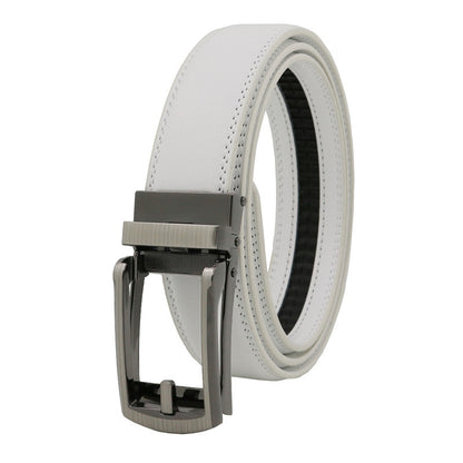 Men's automatic buckle two-layer cowhide leather belt ﻿