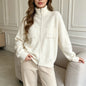 zipper long sleeved sweater