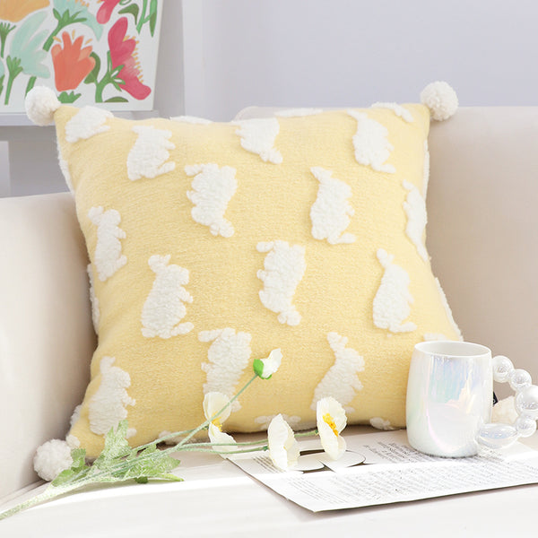 Cute Rabbit Pillow Cover for Kids' Room