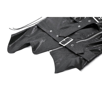 Haut corset en similicuir à une épaule Dark in Love Vespera orné de clous