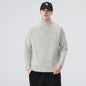 Stand Collar Half Zip Knit Sweater