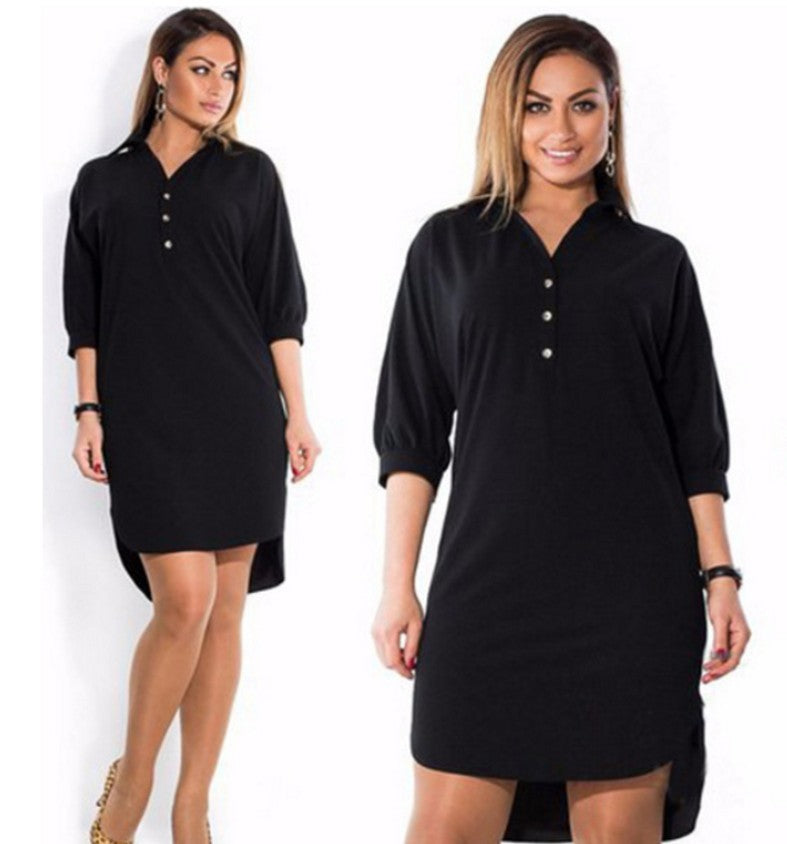 Robe chemise grande taille asymétrique