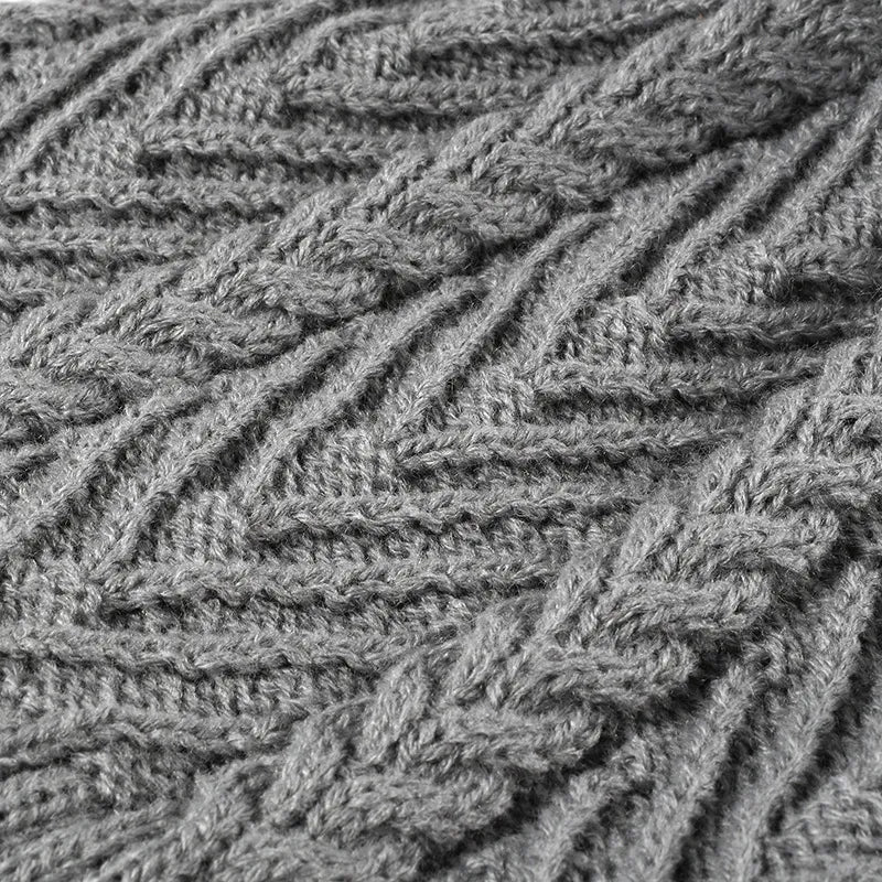 Cable knit pompom hat - view 3